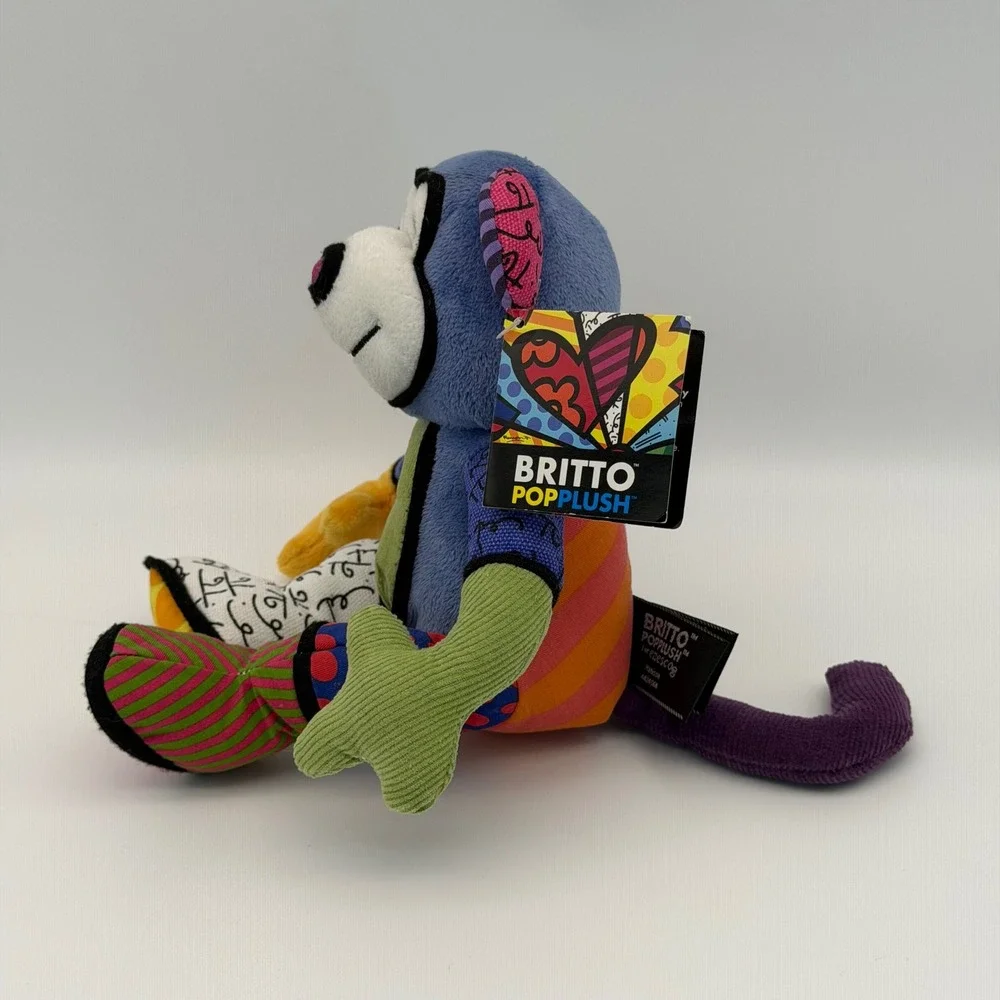 Enesco Matisse the Monkey Romero Britto Pop Plush Colorful 9
